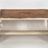 Taburete vintage de madera color blanco (c.1950)
