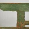 Banco para exterior de madera antiguo de color verde (c.1900)