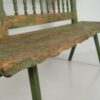Banco para exterior de madera antiguo de color verde (c.1900)