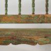Banco para exterior de madera antiguo de color verde (c.1900)