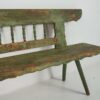 Banco para exterior de madera antiguo de color verde (c.1900)