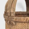 Cesta de sauce antigua con asa de madera maciza (c.1900) #4