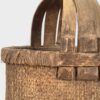 Cesta de sauce antigua con asa de madera maciza (c.1900) #4