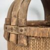 Cesta de pescador antigua con asa de madera maciza (c.1900) #8