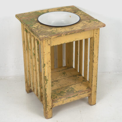 Lavabo vintage con soporte de madera (c.1930)