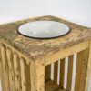 Lavamanos vintage con soporte de madera (c.1930)