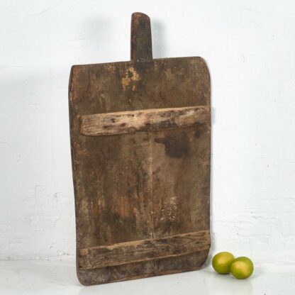 Tabla de cortar cuadrada con mango antigua (c.1920) #5