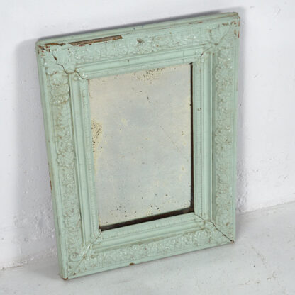 Espejo antiguo con marco color verde menta (c.1920)