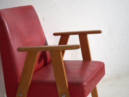 Sillón rojo vintage con reposabrazos (c.1960) - Imagen 6