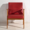 Sillón rojo vintage con reposabrazos (c.1960)