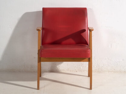 Sillón rojo vintage con reposabrazos (c.1960)