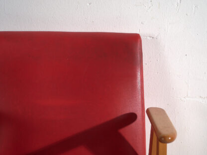 Sillón rojo vintage con reposabrazos (c.1960) - Imagen 8