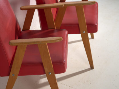 Sillones de estilo vintage color rojo (c.1960). Conjunto de 2 piezas - Imagen 5