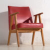 Sillón rojo vintage con reposabrazos (c.1960)