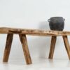 Mesa de centro antigua con patas de madera maciza (Austria, c.1920)