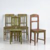 Sillas de comedor de estilo vintage de colores (c.1950). Conjunto de 4 piezas