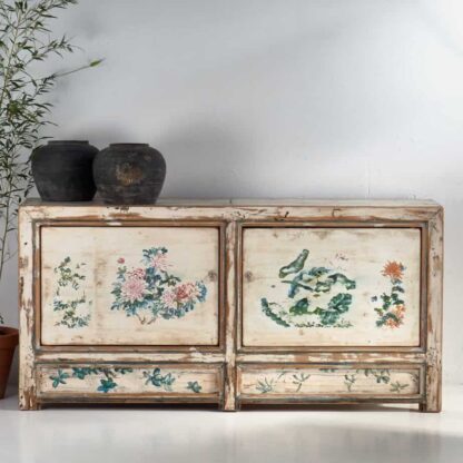 Aparador blanco antiguo de madera maciza (c.1920)