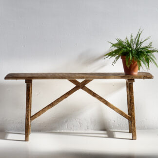 Mesa consola antigua para recibidor de madera maciza (c.1920)