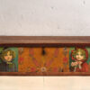Antique orange trunk with drawings of little girls (c. 1920) #77