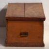 Antique orange trunk with drawings of little girls (c. 1920) #77