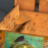 Antique orange trunk with drawings of little girls (c. 1920) #77