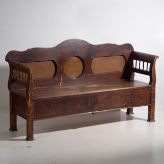 Ancien banc de rangement marron (c.1920) #40