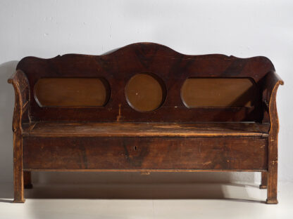 Ancien banc de rangement marron (c.1920) #40