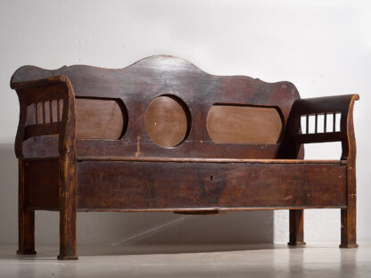 Ancien banc de rangement marron (c.1920) #40