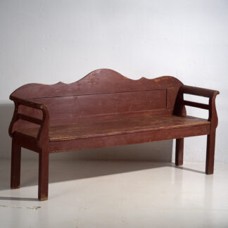 Large antique garnet red bench (c.1920) #25