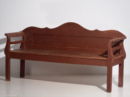 Large antique garnet red bench (c.1920) #25