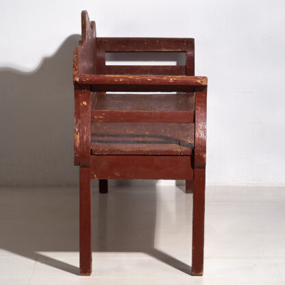 Grand banc ancien rouge marron (c.1920) #25