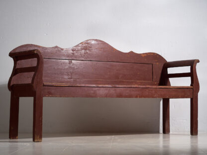 Large antique garnet red bench (c.1920) #25