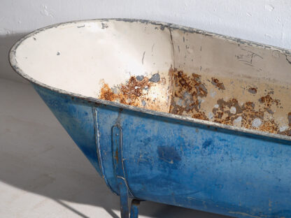 Antique navy blue metal bathtub (c.1920) #87