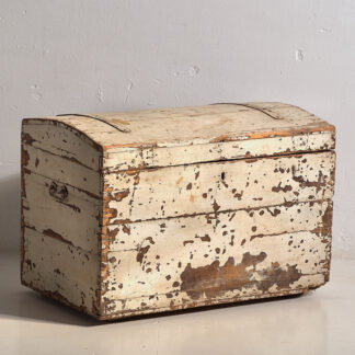 Antique white trunk with domed lid (c.1920).