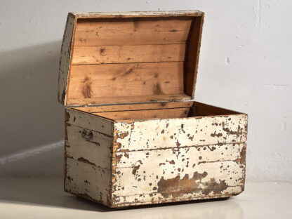 Antique white trunk with domed lid (c.1920).