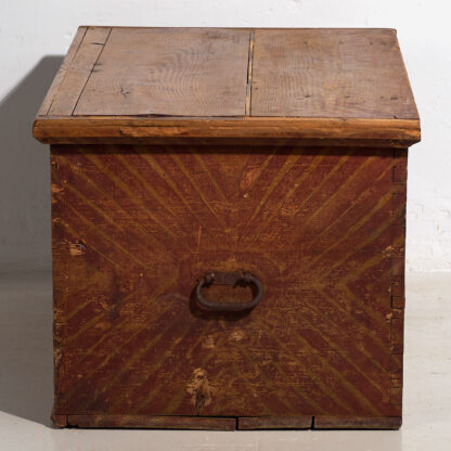 Antique storage trunk with floral motifs (c.1865) #14