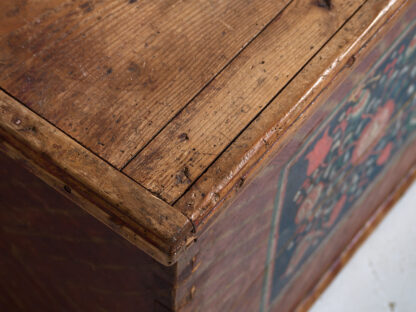 Antique storage trunk with floral motifs (c.1865) #14