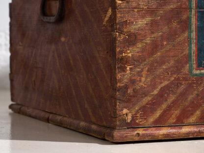 Antique storage trunk with floral motifs (c.1865) #14