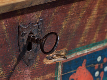 Antique storage trunk with floral motifs (c.1865) #14