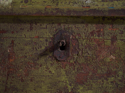 Antique wooden trunk with green patina (c.1920)