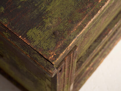 Antique wooden trunk with green patina (c.1920)