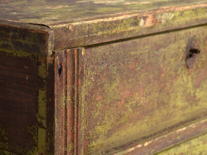 Antique wooden trunk with green patina (c.1920)