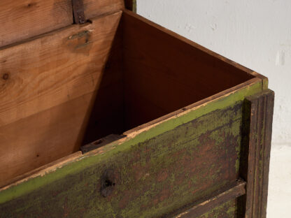 Antique wooden trunk with green patina (c.1920)