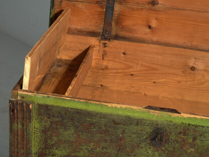 Antique wooden trunk with green patina (c.1920)