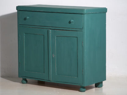 Antique emerald green living room chest of drawers (c.1920) #4