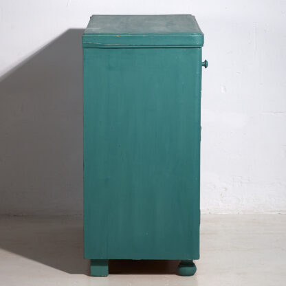 Antique emerald green living room chest of drawers (c.1920) #4