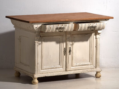 Ancienne commode blanc-crème (vers 1920)