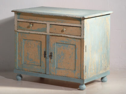 Ancienne commode de chambre à coucher dans les tons bleu ciel (c.1920) #7