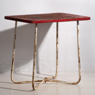 Ancienne table de jardin rouge (c.1930) #19