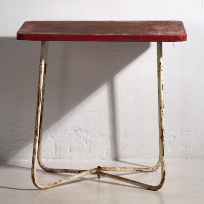 Antique red antique garden table (c.1930) #19